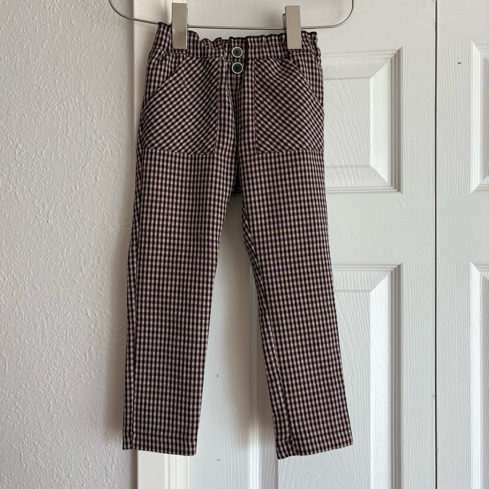 Zara Kids Girls 4-5 Checkered Plaid Pant